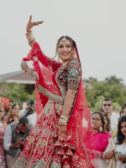A beautiful dancing bride making her grand entrance. We encourage our brides to enter in a way that truly reflects their personality.