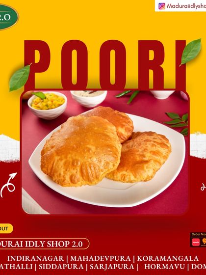 Enjoy our perfectly puffed pooris with a side of delicious potato masala.