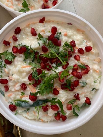 A bowl of delicious curd rice.
