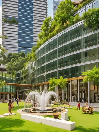 A vibrant public plaza designed as the heart of a commercial development. We create active, inclusive community spaces that encourage social interaction, recreation, and moments of pause within the bustling urban landscape.