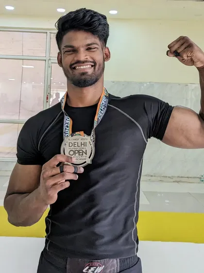 Ajay earned a silver medal in a stacked No-Gi division at the Delhi Open. His strength and grappling prowess were on full display.