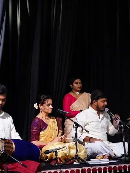 Our complete live orchestra on stage. The synergy between the dancers and musicians is what creates the magic of a live performance.