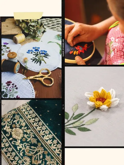 A collage showcasing the beauty of custom embroidery. Unleash your creativity and let me help you design your own unique masterpiece.