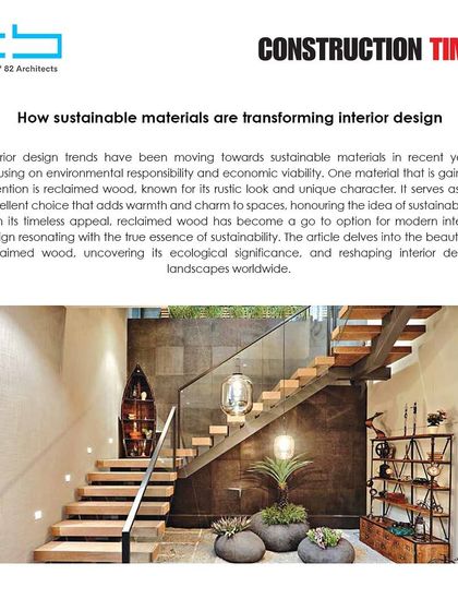 We are thrilled that our founder's views on how sustainable materials are transforming interior design were featured in Construction Times.
