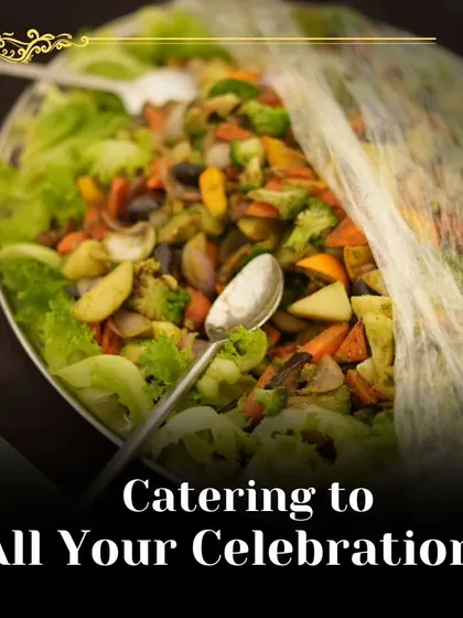 This image of a fresh, covered salad bowl represents our promise of catering to all your celebrations with fresh, high quality food.