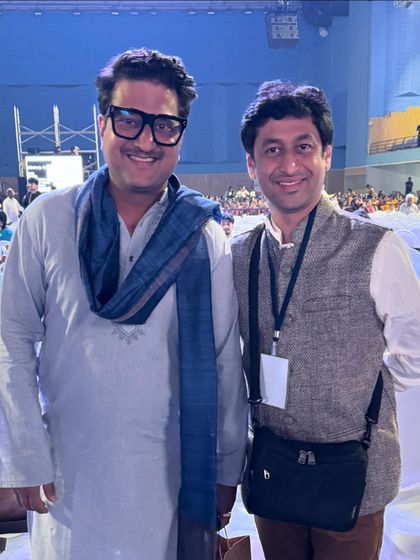 With actor Jitendra Joshi, who co-anchored the Farmer Cup event. It was a star-studded evening for a great cause.