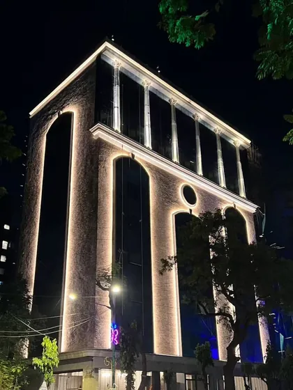 The stunning exterior of our new, bigger studio. This building represents our dream of creating a premier space for our growing Pilates community.