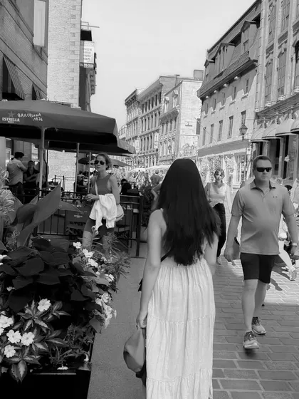 A black and white version of my walk through Old Port, Montréal. This artistic choice creates a timeless, classic feel, showing my versatility in editing styles.