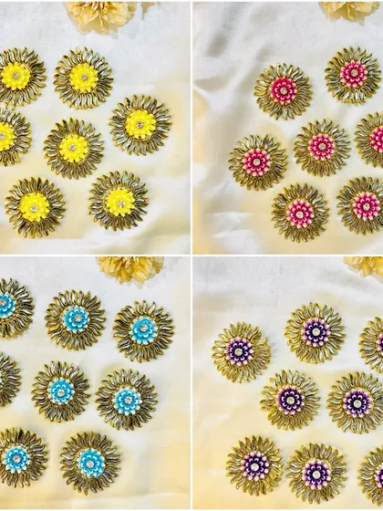 Here are more of our colorful patches for Rakhi making. These embroidered and sequined pieces are easy to attach and instantly elevate your handmade Rakhis.