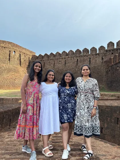 Our group exploring the historic Mirjan Fort near Gokarna, a great stop for history buffs and photographers.
