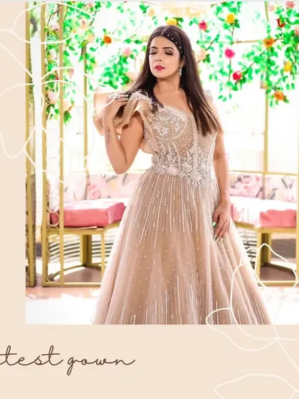 Another beautiful shot of the radiant beige gown.