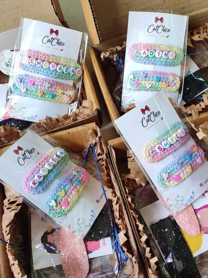 Boxing up some more orders for our personalized name clips. It's so rewarding to see them all packed and ready to bring a smile to someone's face.