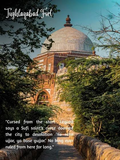 Tughlaqabad Fort was cursed from the start. Legend says a Sufi saint's curse doomed the city to desolation, ensuring no king ever ruled from here for long.