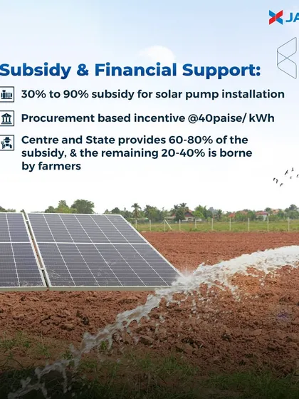 We are empowering India's farmers through the PM-KUSUM scheme by providing solar water pump solutions. This technology ensures a reliable water supply for irrigation, reduces dependence on diesel, and offers financial benefits through government subsidies and incentives for selling surplus power.
