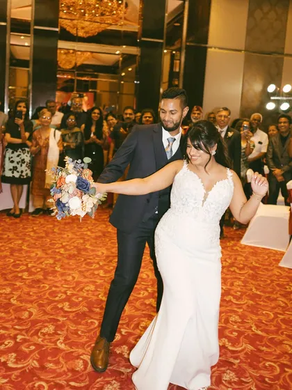 A fun moment from our Canadian bride's reception, as she and her groom hit the dance floor.