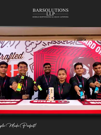 Our bartenders presenting the different varieties of Simba beer available for guests at the event.