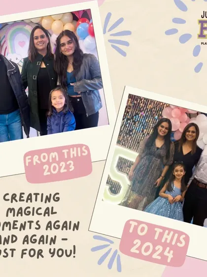 Creating magical moments again and again. We are honored when families return to celebrate with us, like this client who came back for a Frozen party after loving their Rainbow party the year before.