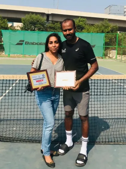 Celebrating the wins at the Kalina tournament. Support off the court is just as important as the hard work on it.