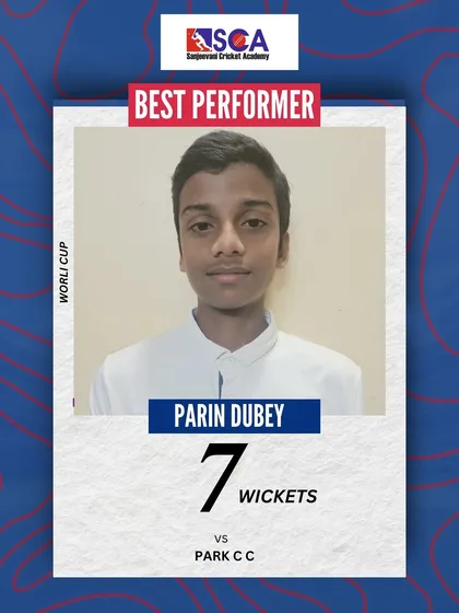 An incredible 7 wickets for Parin Dubey. We are proud to see our young bowlers delivering such match-winning performances.