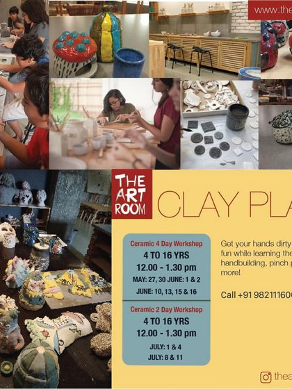 Our Clay Play workshops are a hit. This collage shows the variety of projects and the fun atmosphere of our 2-day and 4-day ceramic workshops for children and teens aged 4 to 16.