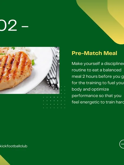 We advise our players on the importance of a pre-match meal to fuel their body and optimize performance.