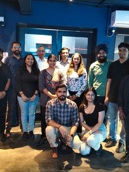 This team is ready to head back to the office energized after their fun-filled day at The Grid.