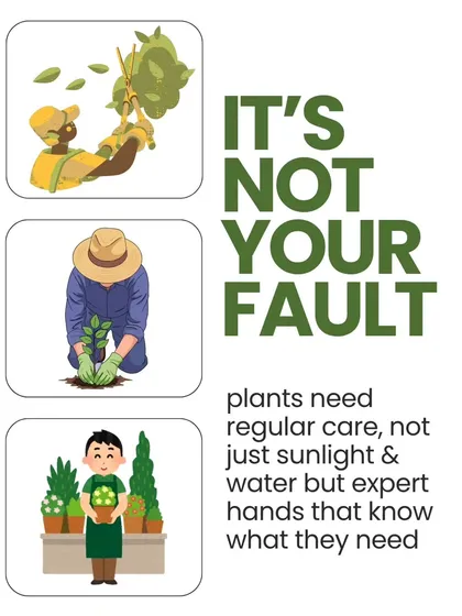 It's not your fault. Plants need more than just sunlight and water; they need expert hands that understand their specific needs for nutrition, pruning, and soil health.