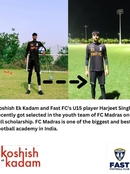 This is what our program is all about. We are incredibly proud that our U15 player and goalkeeper Harjeet Singh earned a full scholarship to join the youth team of FC Madras, one of India's premier football academies.