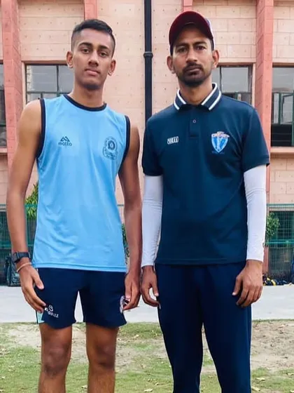 National recognition for our talent. Our student Dhruv Chumbak with his coach after being selected for the Zonal Cricket Academy camp.