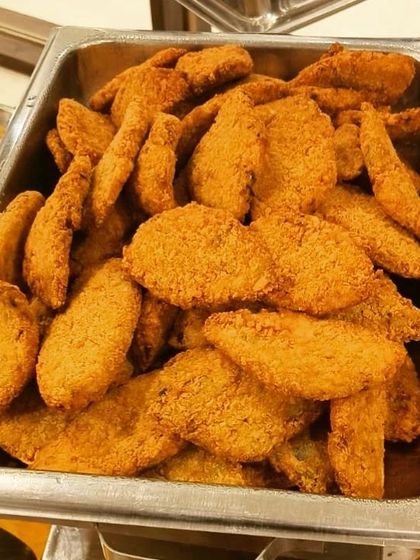 Each piece of our fish fry is carefully prepared to ensure consistency in taste and texture. It's a staple at weddings and parties for a reason, loved by guests of all ages.