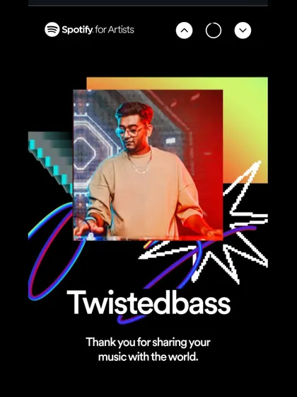 A thank you message from Spotify for Artists. I share this to express my gratitude to everyone who supports my work and helps me share my music with the world.
