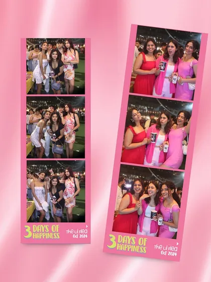 More photo strip examples from The Lil Flea. The customizable branding on each strip ensures your event is remembered long after it's over.