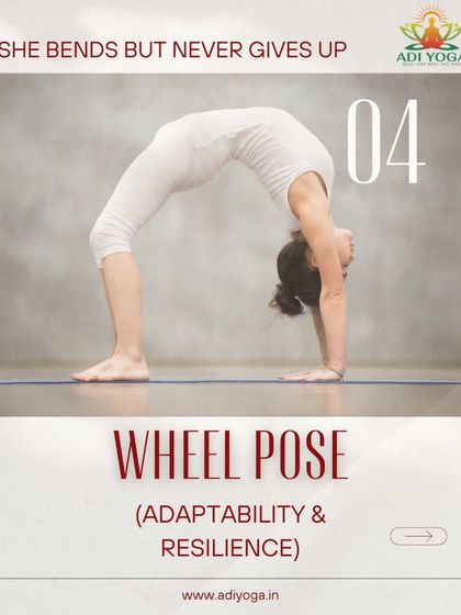 The Wheel Pose is a deep backbend that teaches adaptability and resilience. It shows that we can bend without breaking, finding strength in our flexibility.