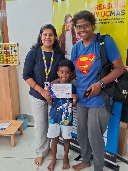 This student is ready for the next challenge after successfully completing his Abacus level.