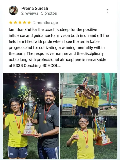 The results speak for themselves. This review from a proud parent highlights the progress and winning mentality we cultivate. Seeing our players succeed on and off the field, holding trophies with pride, is my biggest achievement.