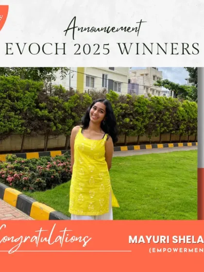 Our EVOCH Award winner for Empowerment from Bangalore. Her dedication to supporting emotional growth stands out.