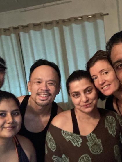 A selfie with my yoga family. The connections we make in class are just as important as the poses we practice.