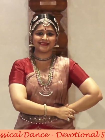 A close-up portrait from my Vinayaka Chaturthi recital. The traditional temple jewelry, makeup, and serene expression are all part of embodying the divine character for the audience.
