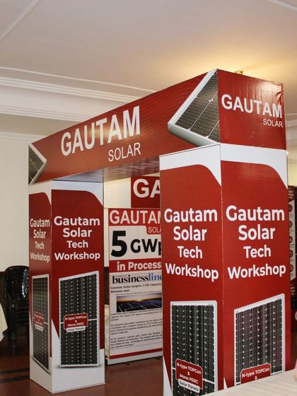 The entrance to our Tech Workshop in Kottayam, where we welcomed EPCs and System Integrators to learn about our advanced solar solutions.