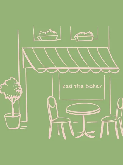 This sketch of my café's exterior represents the cozy, welcoming atmosphere I strive to create for every guest.