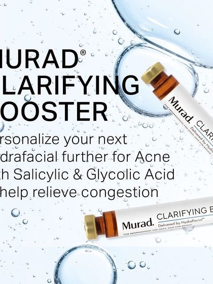 We personalize your Hydrafacial with powerful boosters. The Murad Clarifying Booster, with Salicylic and Glycolic Acid, is excellent for relieving congestion.