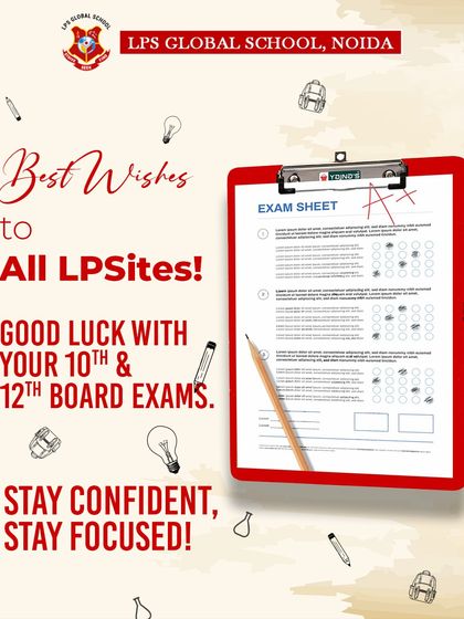 We extend our best wishes to all our students for their 10th and 12th Board Exams. We encourage them to stay confident and focused, trusting in their preparation and hard work.