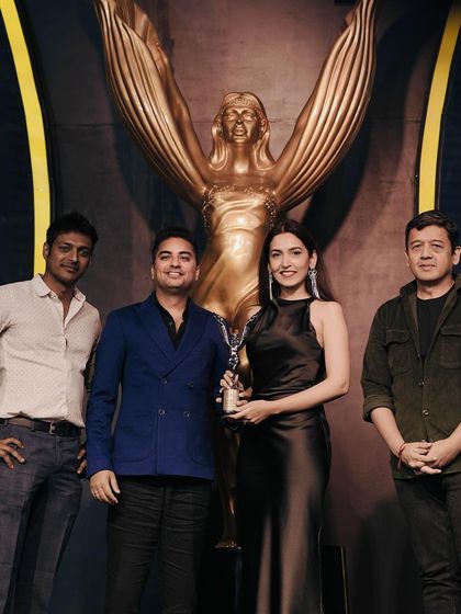 Accepting the Geeves 2024 award on stage. Thank you to everyone who supported us with your votes!