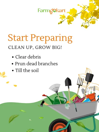 Before you start planting for the new season, it's important to prepare your garden. This means clearing debris, pruning dead branches, and tilling the soil, all made easier with a wheelbarrow full of the right tools.