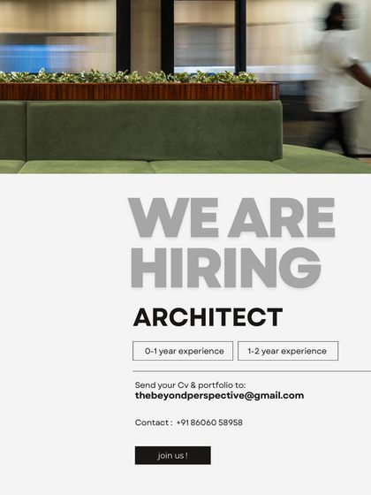 An opportunity for architects with 0-2 years of experience at The Beyond Perspective in Kochi, with clear salary information for freshers and experienced candidates.