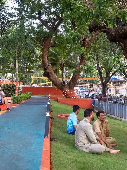 The revitalized VDP Garden in Mumbai, where local residents now gather and relax. By opening up the park to the street and adding vibrant, playful elements, we turned a once-avoided area into a safe and welcoming space for all ages.