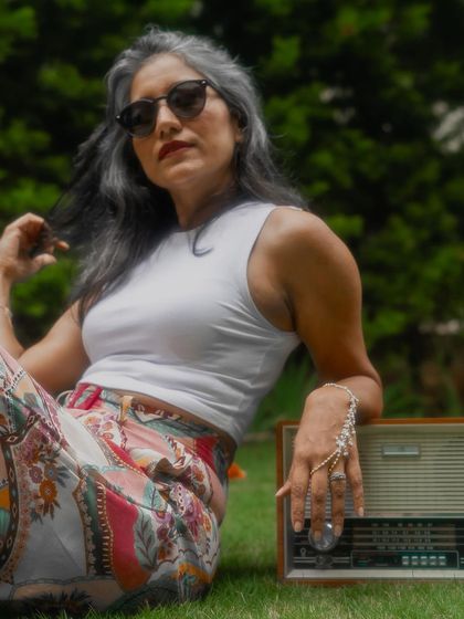 This look is all about embracing bold patterns and having fun with fashion.