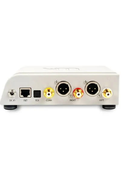 The rear of the Wattson Madison, showing its compact but comprehensive connections, including Ethernet, USB, Coax, and Optical inputs.