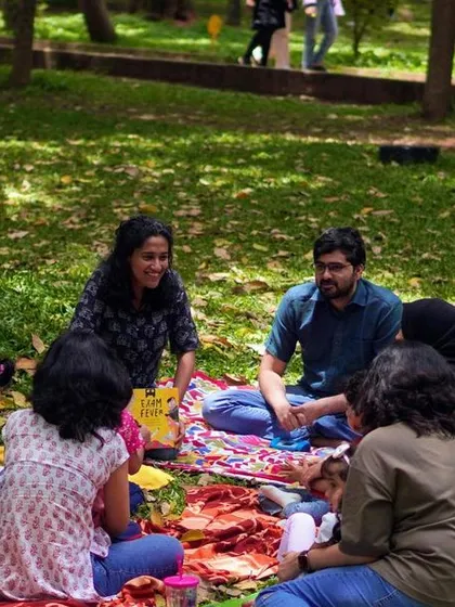 A collection of photos showing the engaged faces of both children and parents. Our story circle is a shared space, and it's wonderful to see adults as captivated as the little ones.