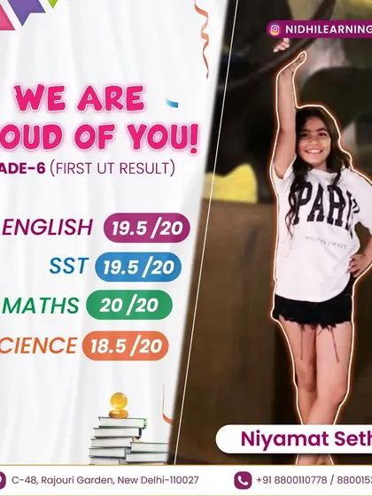 I am incredibly proud of my student Niyamat for her outstanding performance. These scores in English, SST, Maths, and Science are a testament to her hard work and our collaborative effort. We celebrate every milestone, knowing that consistent effort leads to great results.